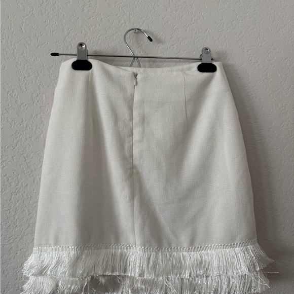 Fashion Union White Fringe Pencil Skirt - Picture 2 of 3